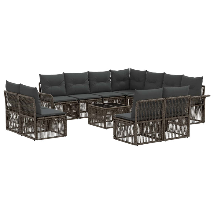 Set de canapele pentru grădină 12 pcs Gri poliratan - WALTI WALTI