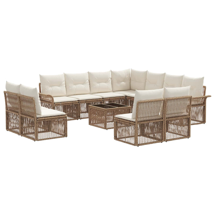 Set de canapele pentru grădină 12 pcs Bej poliratan - WALTI WALTI