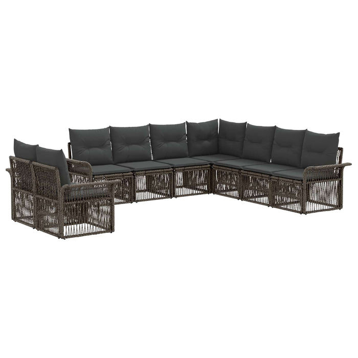 Set de canapele pentru grădină 9 pcs Gri poliratan WALTI