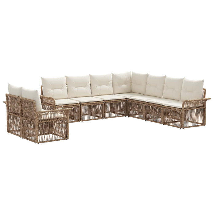 Set de canapele pentru grădină 9 pcs Bej poliratan WALTI