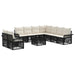 Set de canapele pentru grădină 10 pcs Negru poliratan - WALTI WALTI