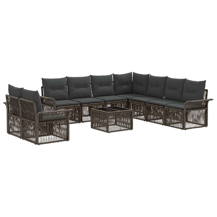 Set de canapele pentru grădină 10 pcs Gri poliratan - WALTI WALTI