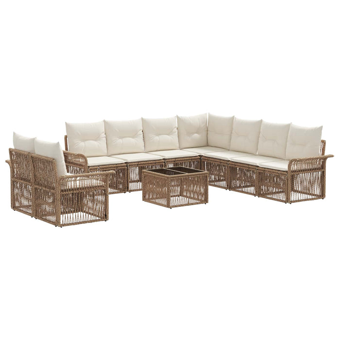 Set de canapele pentru grădină 10 pcs Bej poliratan - WALTI WALTI
