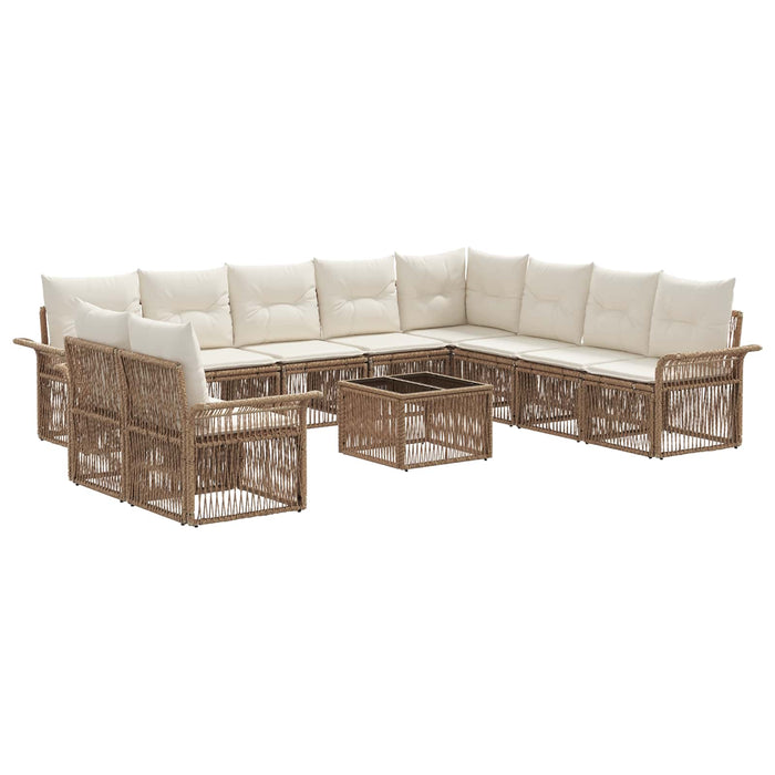 Set de canapele pentru grădină 11 pcs Bej poliratan - WALTI WALTI