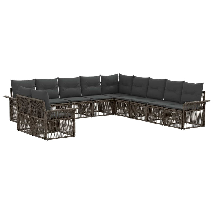 Set de canapele pentru grădină 11 pcs Gri poliratan WALTI