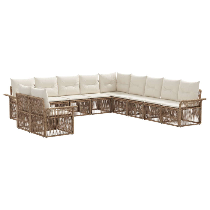 Set de canapele pentru grădină 11 pcs Bej poliratan WALTI