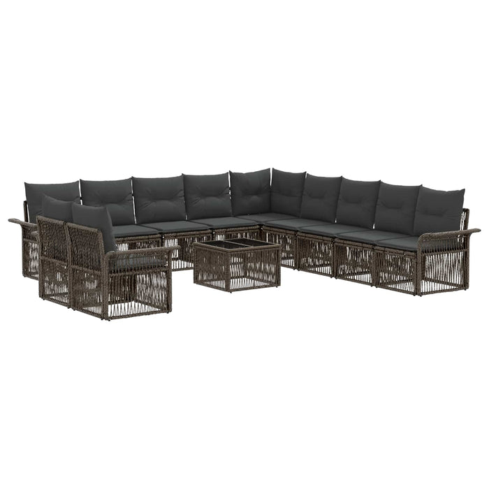 Set de canapele pentru grădină 12 pcs Gri poliratan - WALTI WALTI