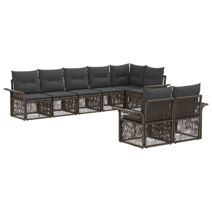 Set de canapele pentru grădină 8 pcs Gri poliratan WALTI