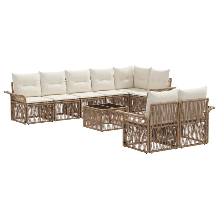 Set de canapele pentru grădină 9 pcs Bej poliratan - WALTI WALTI