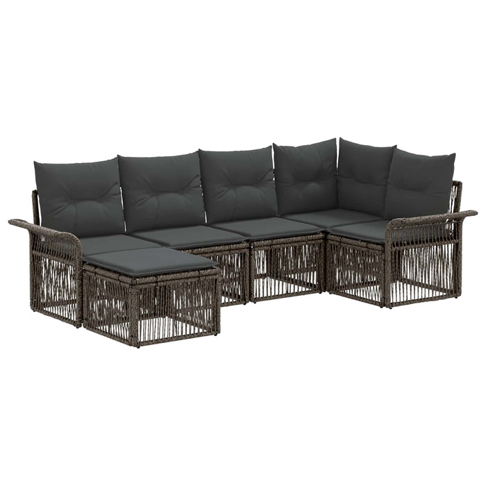 Set de canapele pentru grădină 6 pcs Gri poliratan WALTI