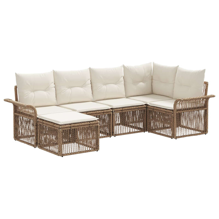 Set de canapele pentru grădină 6 pcs Bej poliratan WALTI