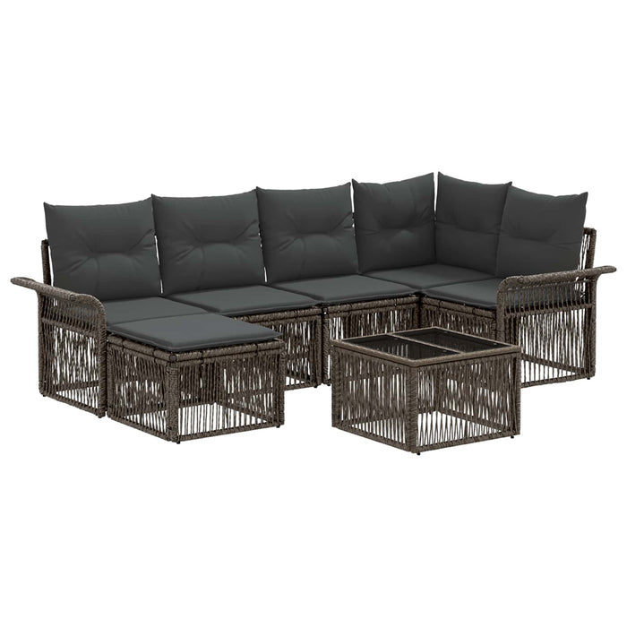 Set de canapele pentru grădină 7 pcs Gri poliratan - WALTI WALTI