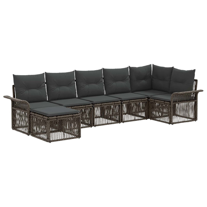 Set de canapele pentru grădină 7 pcs Gri poliratan WALTI