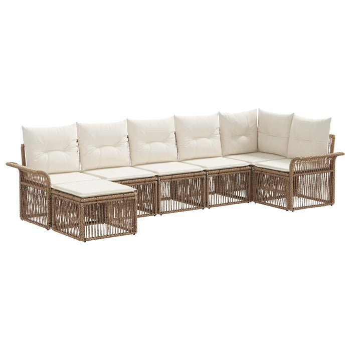 Set de canapele pentru grădină 7 pcs Bej poliratan WALTI