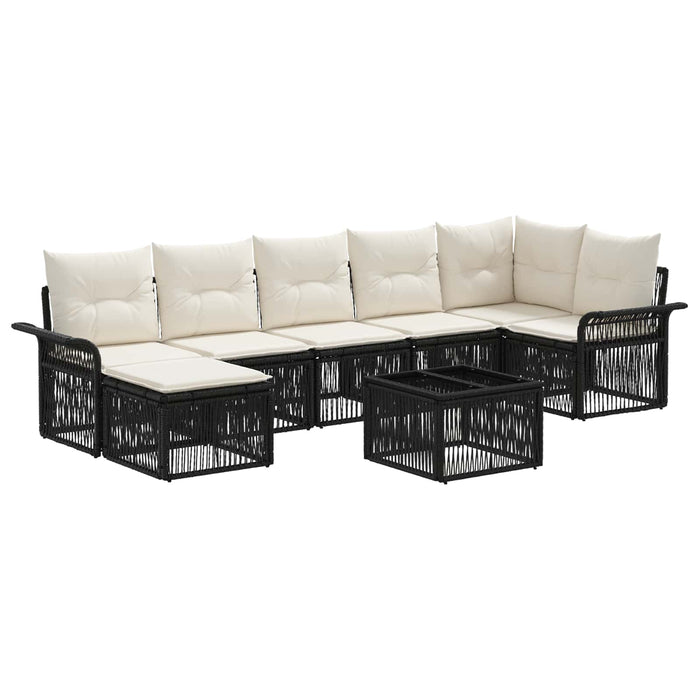 Set de canapele pentru grădină 8 pcs Negru poliratan - WALTI WALTI