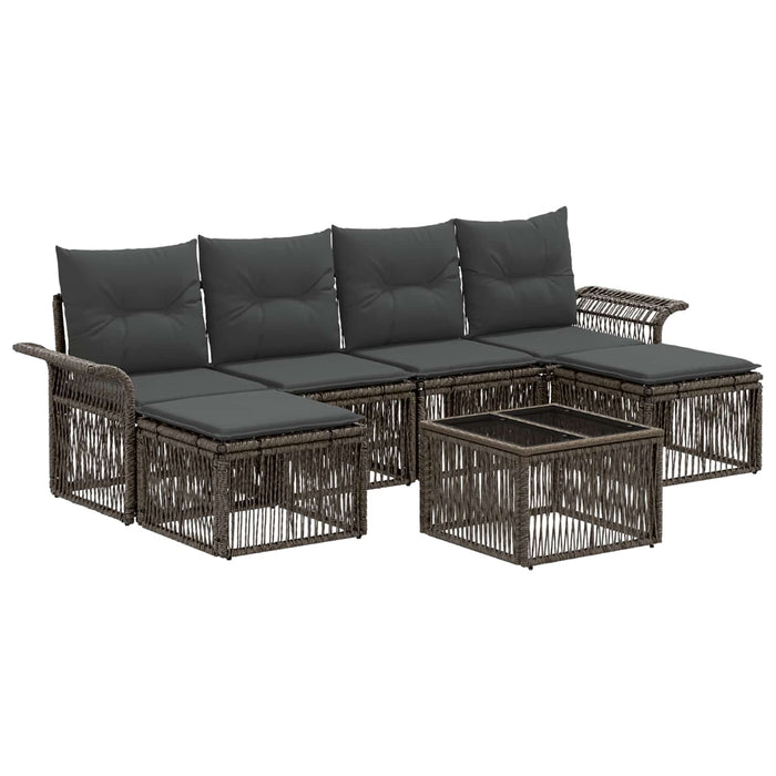 Set de canapele pentru grădină 7 pcs Gri poliratan - WALTI WALTI