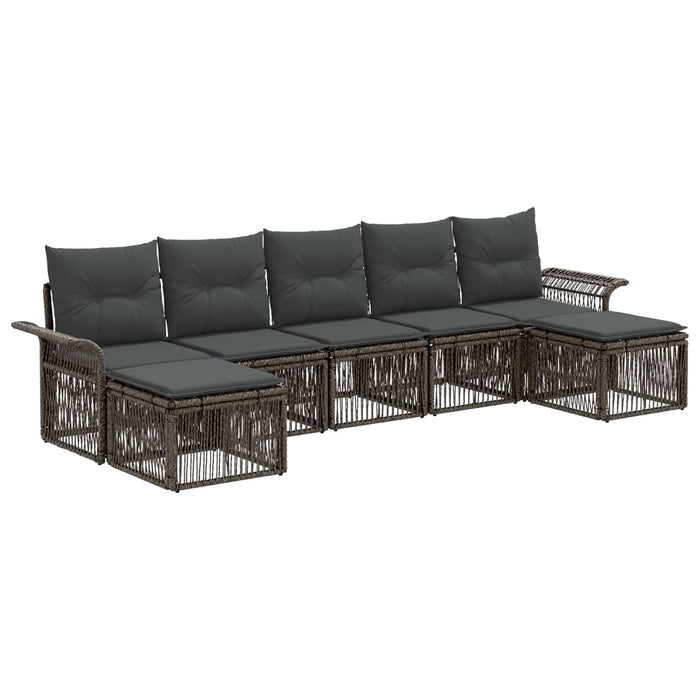 Set de canapele pentru grădină 7 pcs Gri poliratan WALTI