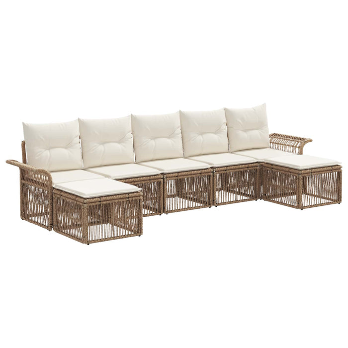 Set de canapele pentru grădină 7 pcs Bej poliratan WALTI