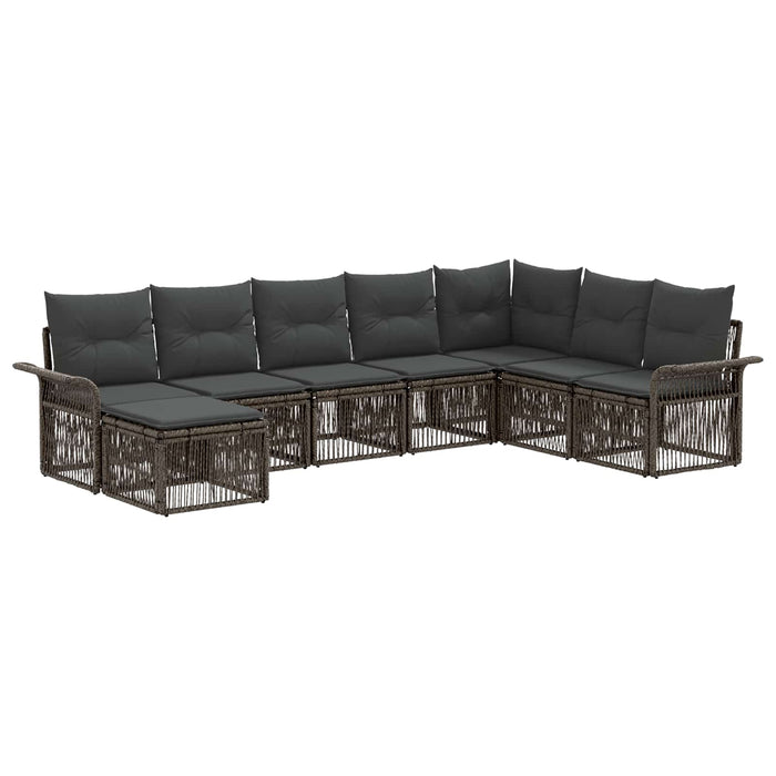 Set de canapele pentru grădină 8 pcs Gri poliratan WALTI