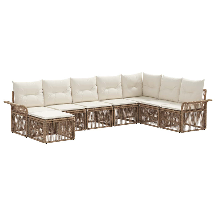 Set de canapele pentru grădină 8 pcs Bej poliratan WALTI