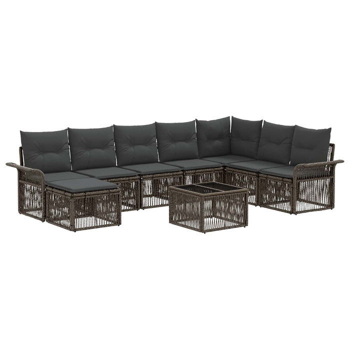 Set de canapele pentru grădină 9 pcs Gri poliratan - WALTI WALTI
