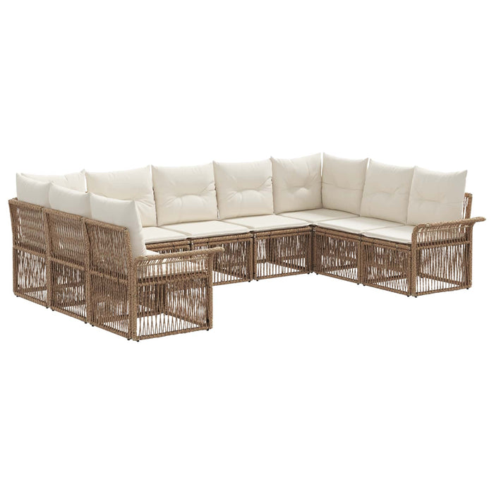 Set de canapele pentru grădină 9 pcs Bej poliratan WALTI
