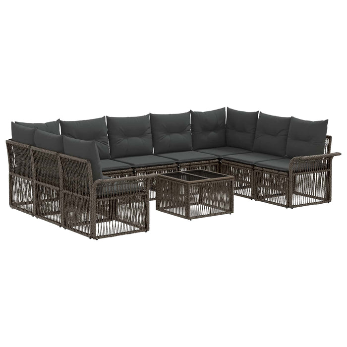 Set de canapele pentru grădină 10 pcs Gri poliratan - WALTI WALTI