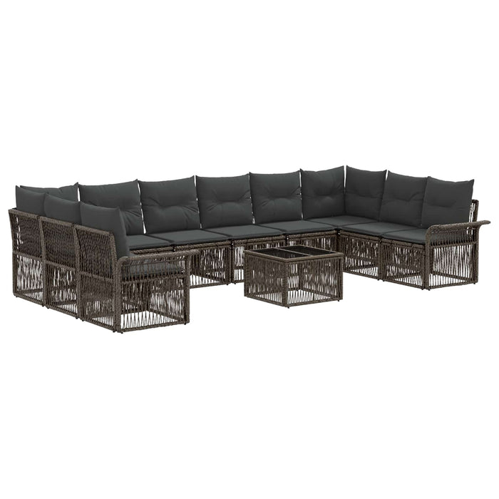 Set de canapele pentru grădină 11 pcs Gri poliratan - WALTI WALTI