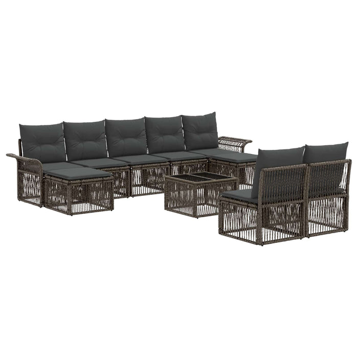 Set de canapele pentru grădină 10 pcs Gri poliratan - WALTI WALTI