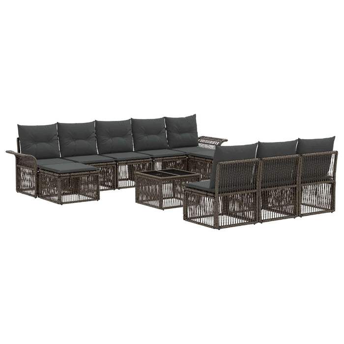 Set de canapele pentru grădină 11 pcs Gri poliratan - WALTI WALTI
