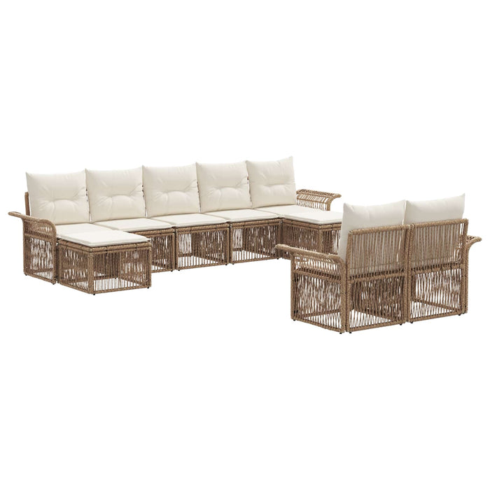 Set de canapele pentru grădină 9 pcs Bej poliratan WALTI