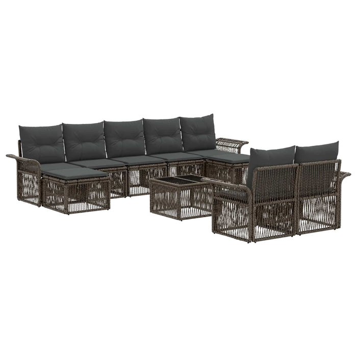 Set de canapele pentru grădină 10 pcs Gri poliratan - WALTI WALTI