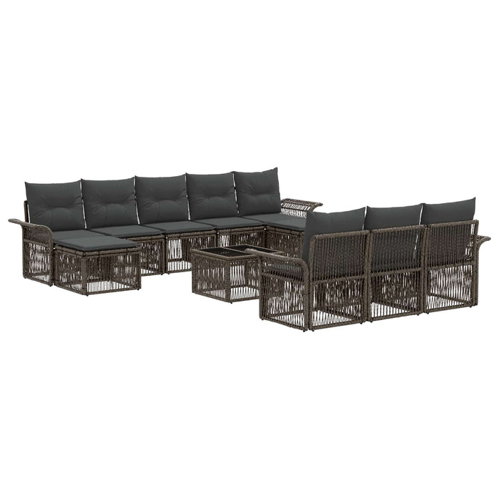 Set de canapele pentru grădină 11 pcs Gri poliratan - WALTI WALTI
