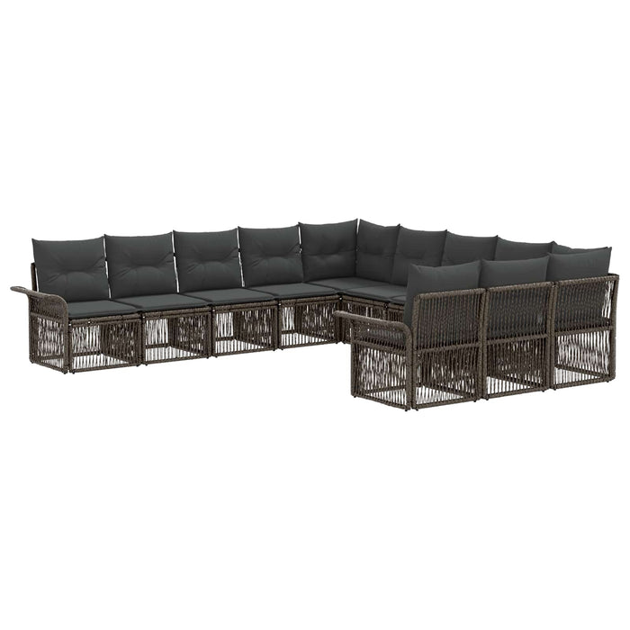 Set de canapele pentru grădină 11 pcs Gri poliratan WALTI