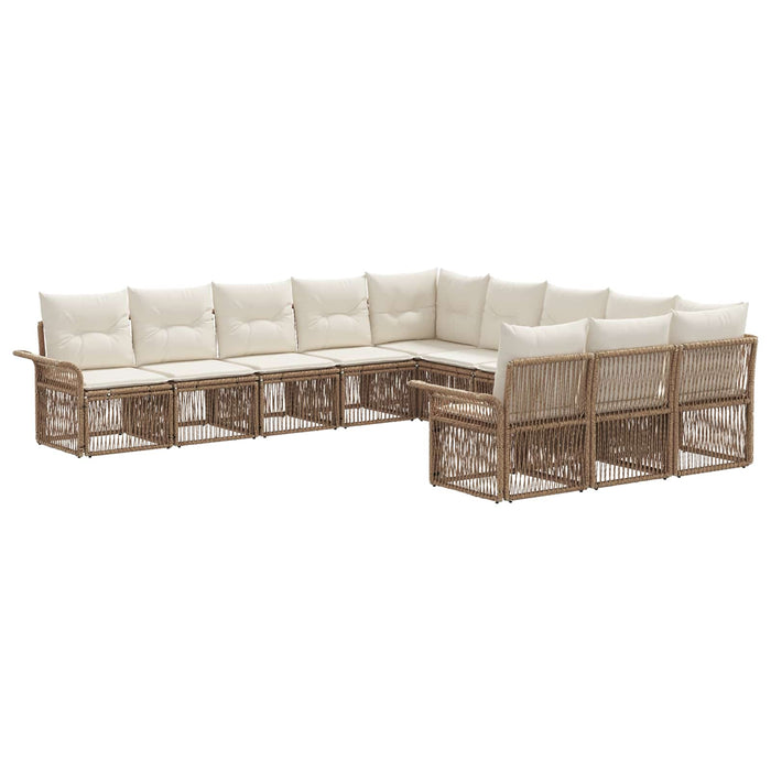Set de canapele pentru grădină 11 pcs Bej poliratan WALTI