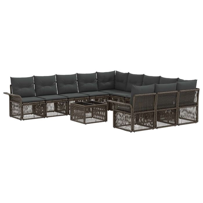 Set de canapele pentru grădină 12 pcs Gri poliratan - WALTI WALTI