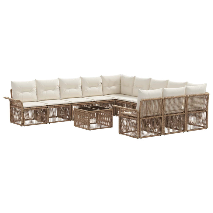 Set de canapele pentru grădină 12 pcs Bej poliratan WALTI