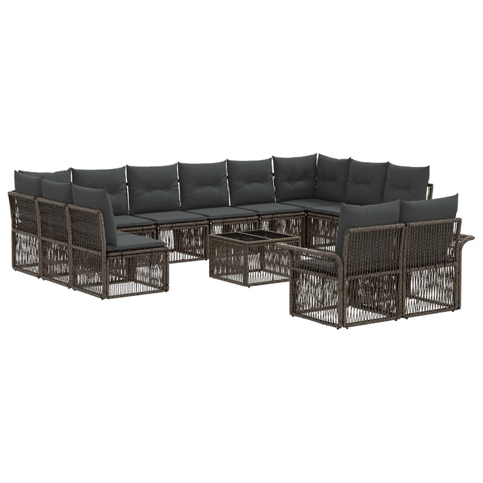 Set de canapele pentru grădină 13 pcs Gri poliratan - WALTI WALTI