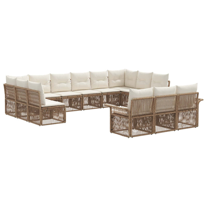 Set de canapele pentru grădină 13 pcs Bej poliratan WALTI