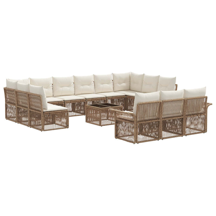 Set de canapele pentru grădină 14 pcs Bej poliratan - WALTI WALTI