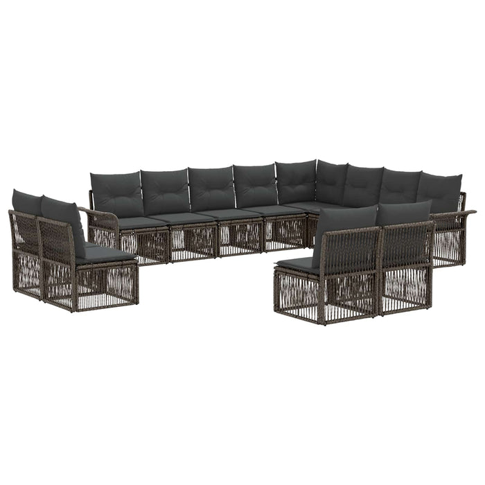 Set de canapele pentru grădină 12 pcs Gri poliratan WALTI