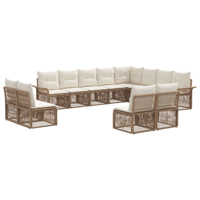 Set de canapele pentru grădină 12 pcs Bej poliratan WALTI