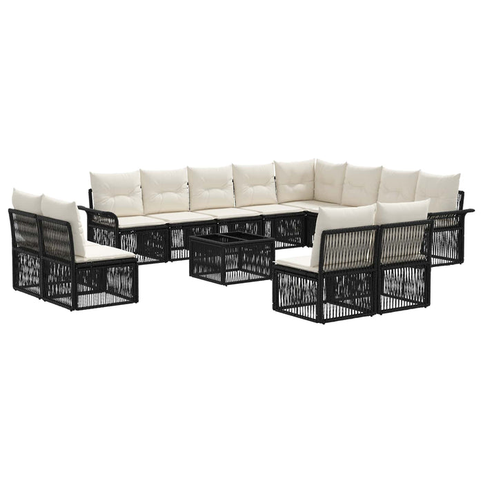 Set de canapele pentru grădină 13 pcs Negru poliratan - WALTI WALTI