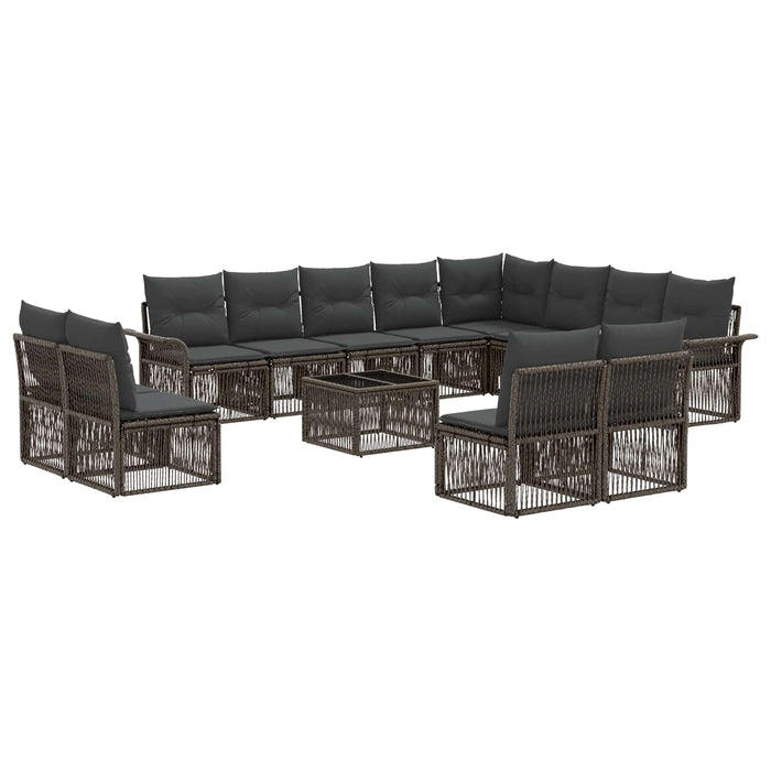 Set de canapele pentru grădină 13 pcs Gri poliratan - WALTI WALTI