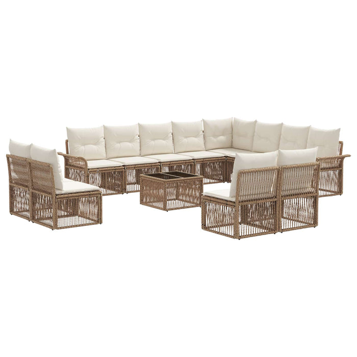 Set de canapele pentru grădină 13 pcs Bej poliratan - WALTI WALTI