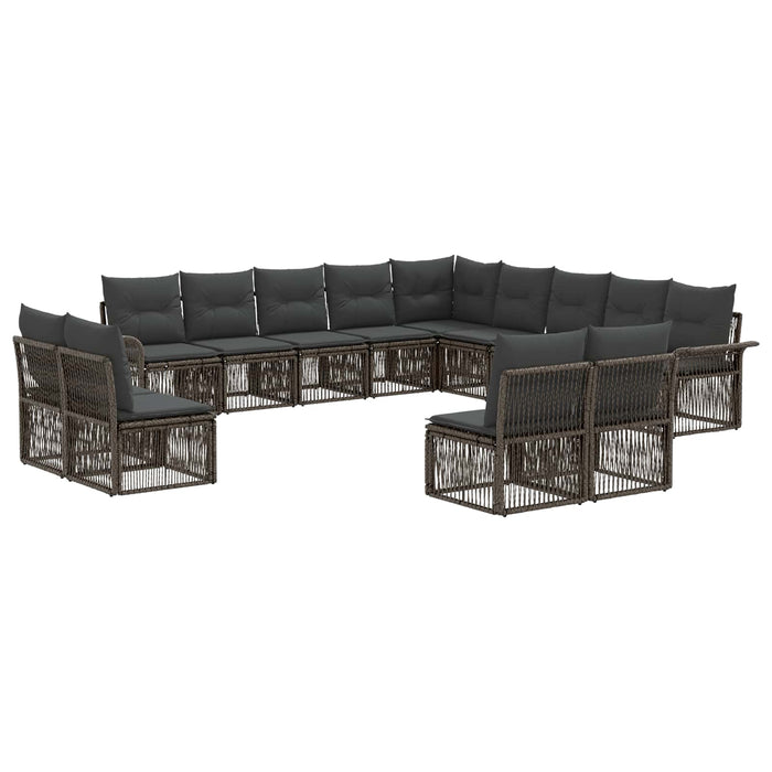 Set de canapele pentru grădină 13 pcs Gri poliratan WALTI