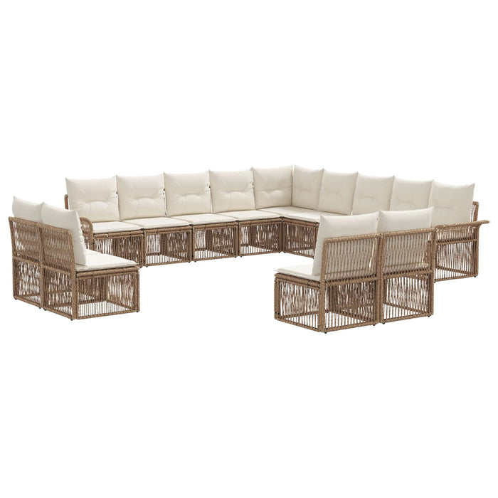 Set de canapele pentru grădină 13 pcs Bej poliratan WALTI