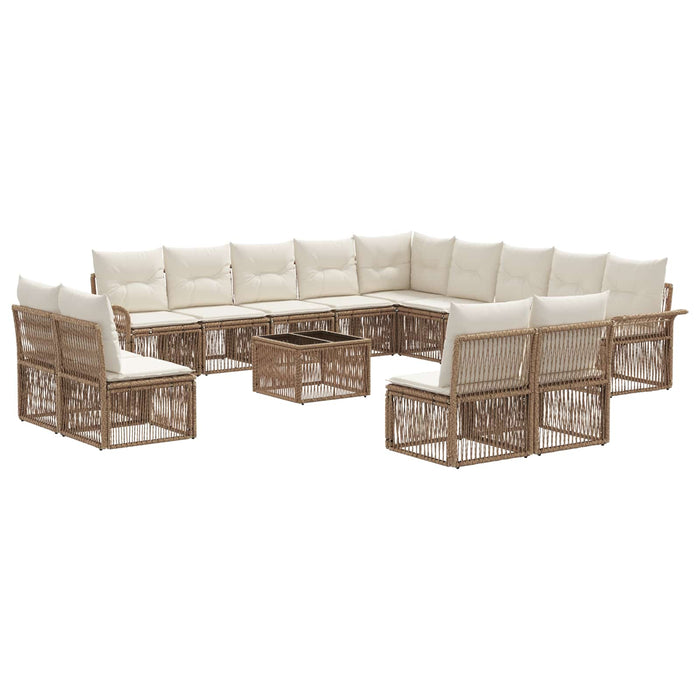 Set de canapele pentru grădină 14 pcs Bej poliratan - WALTI WALTI