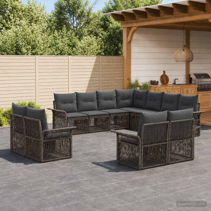 Set de canapele pentru grădină 11 pcs Gri și gri închis - WALTI WALTI