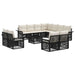 Set de canapele pentru grădină 12 pcs Negru și Alb crem - WALTI WALTI